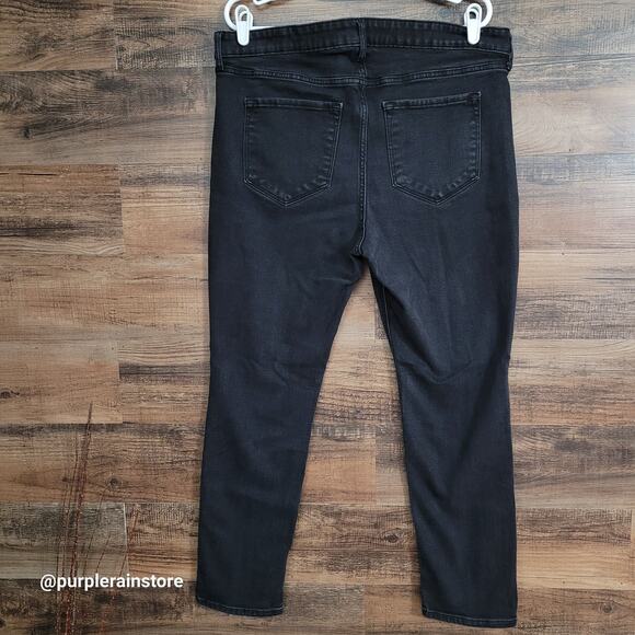 Old Navy Jeans Size 18 Wow Straight High Rise Stretch Denim Black Jack Wash - Picture 2 of 12